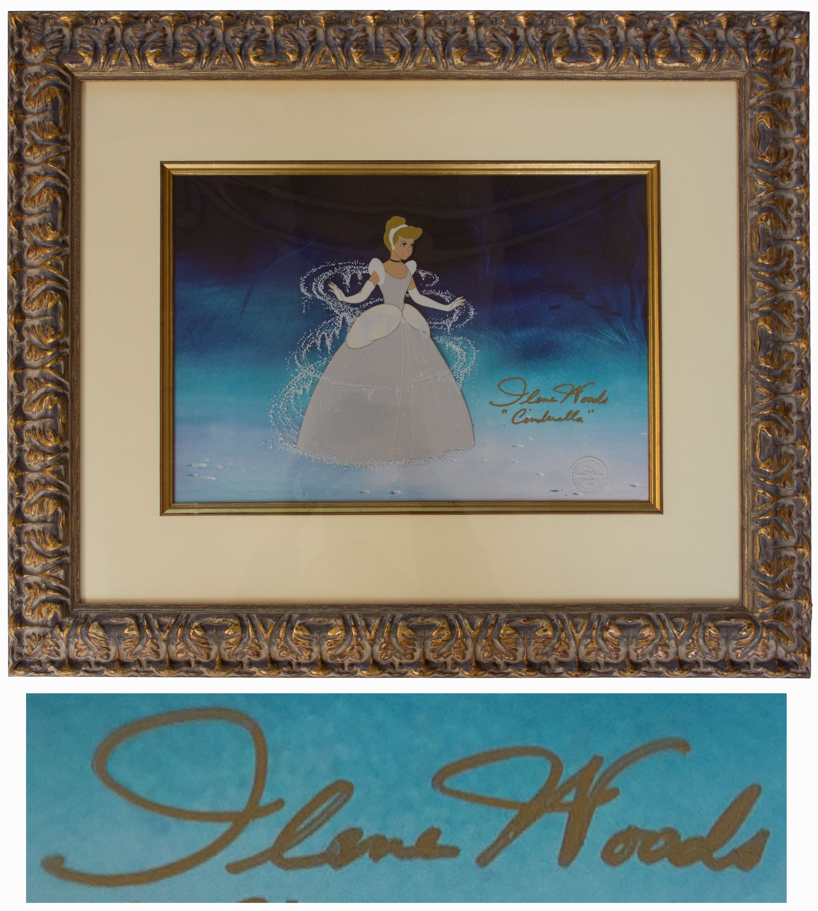 Framed Ilene Woods Autograph Promo Print Cinderella