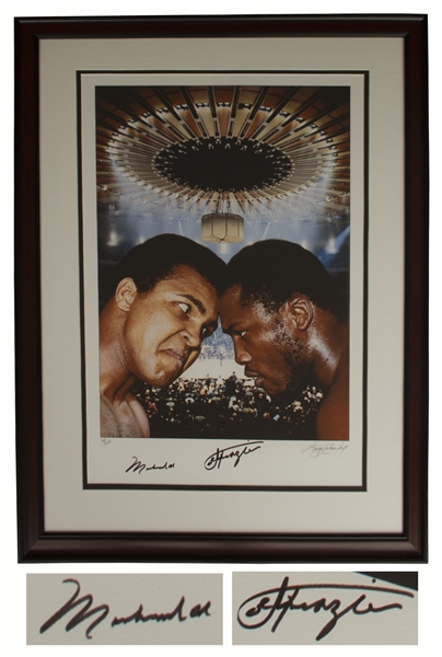Muhammad Ali & Joe Frazier Dual-Signed Large 22.5'' x 30.5'' Photo of the ''Fight of the Century'' -- Limited Edition With Steiner COA