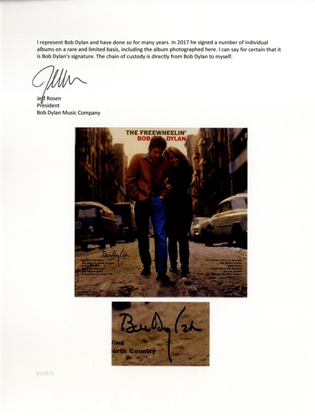 Bob Dylan Signed Album ''The Freewheelin' Bob Dylan'' -- With Roger Epperson & Jeff Rosen COAs