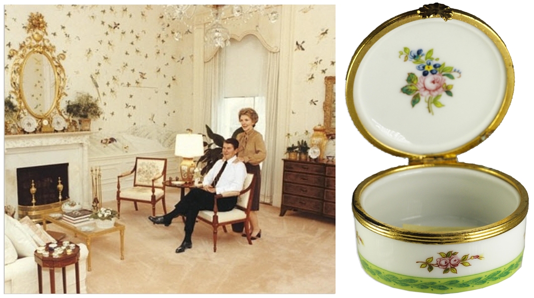 Ronald & Nancy Reagan Personally Owned Pillbox -- Displayed at the White House