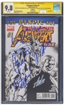 Avengers Prime Cast-Signed Comic #1, Graded 9.8 -- Signed by 8 Cast Members Plus Creator Stan Lee