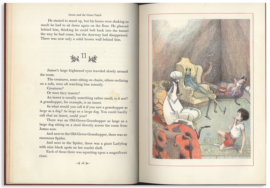 First Printing of Roald Dahl's ''James and the Giant Peach'', Housed in First Printing Dust Jacket