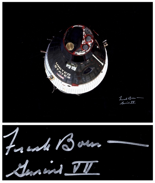 Frank Borman Signed 20'' x 16'' Photo of the Gemini 7 Spacecraft