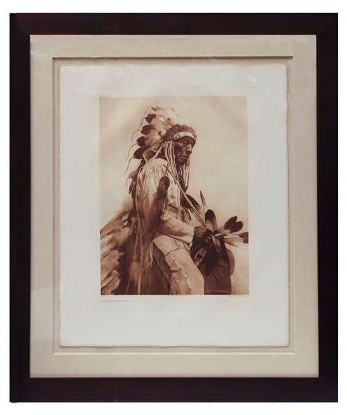 Edward Sheriff Curtis Original Large Photogravure Plate of ''The Old Cheyenne'' -- From ''The North American Indian''