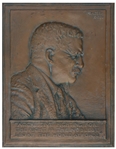 Theodore Roosevelt Bronze Plaque by Sculptor James Earle Fraser -- Original Bas-Relief Sculpture From 1920