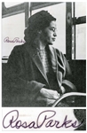 Rosa Parks Signed 8 x 10 Photo of Her Sitting in a Bus