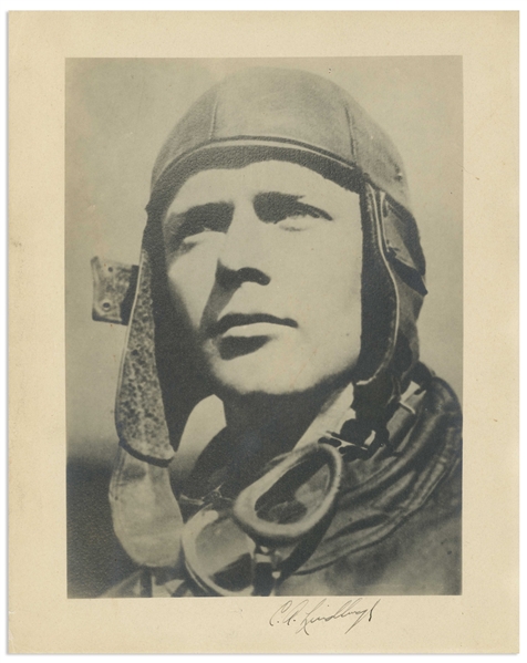 Charles Lindbergh Signed Photo Measuring 10.625'' x 13.5''