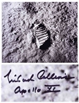Michael Collins Signed 20 x 16 Photo of Buzz Aldrins Footprint Upon the Moon
