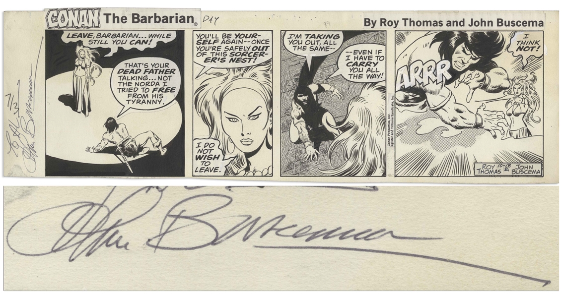 John Buscema Original ''Conan The Barbarian'' Strip From 1978