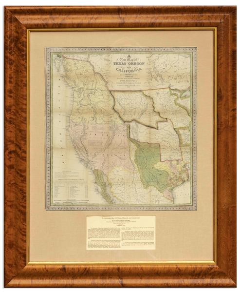 Map of Texas, Oregon and California From 1846 -- The Definitive Map Used by Western Settlers During the Gold Rush