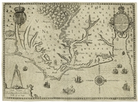 John Whites Map of Virginia From 1590 -- The First Printed Map of Virginia and North Carolina
