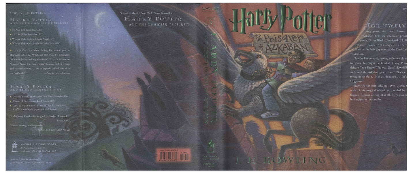 J.K. Rowling Signed U.S. First Edition, First Printing of ''Harry Potter and the Prisoner of Azkaban'' in Original First Printing Dust Jacket -- With PSA/DNA COA