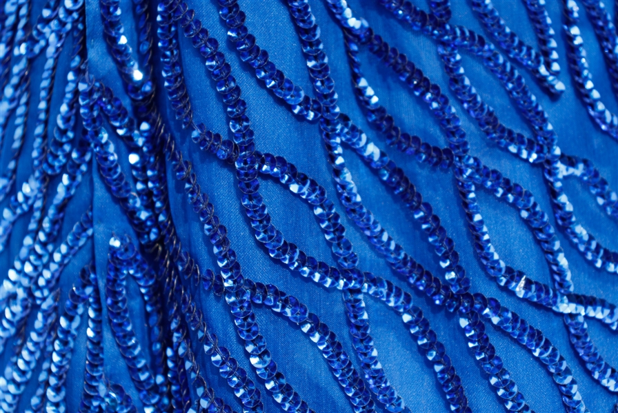 Whitney Houston Worn Electric Blue Evening Dress