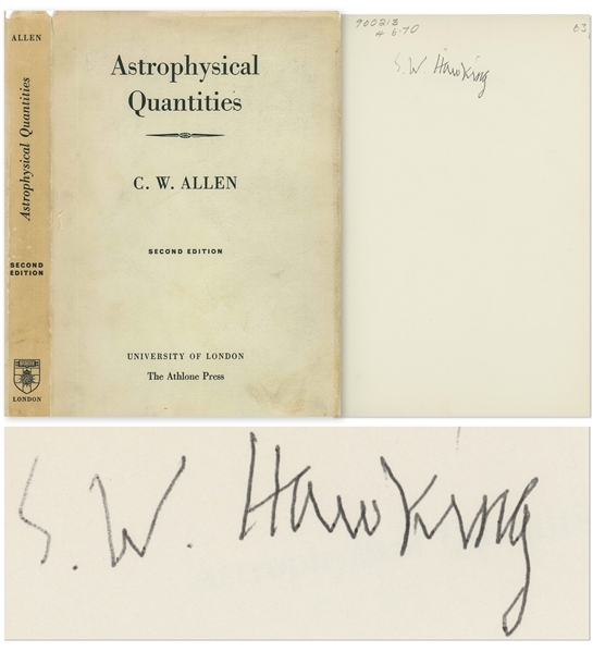 Stephen Hawking Signed Copy of His Personally Owned Book, ''Astrophysical Quantities'' -- One of the Most Important Books on Astrophysics -- With University Archives COA