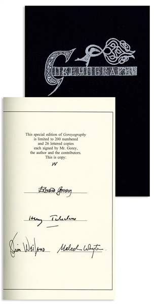 Edward Gorey Signed First Limited Edition of ''Goreyography'' -- One of the ''Lettered'' First Limited Editions