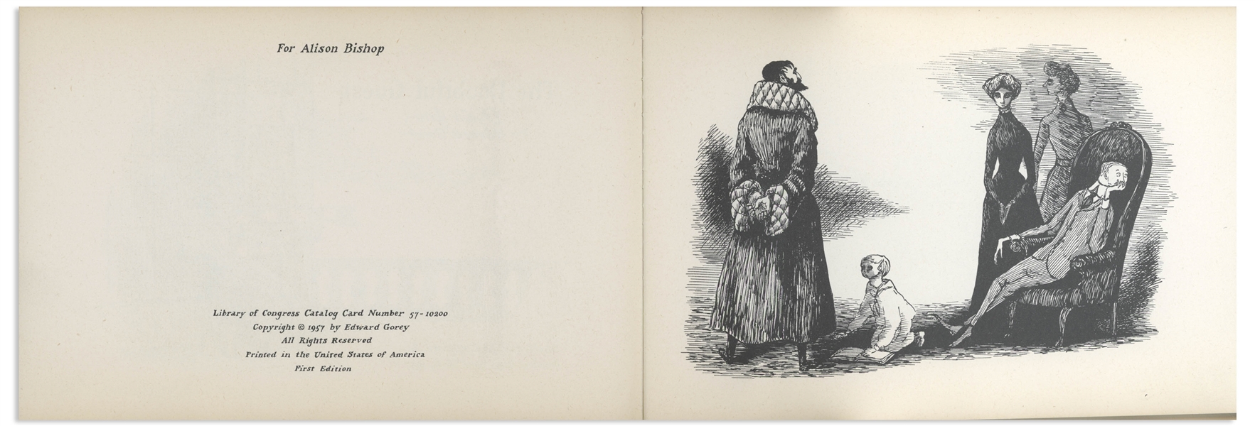 Edward Gorey Signed First Edition of His 1957 Book ''The Doubtful Guest''