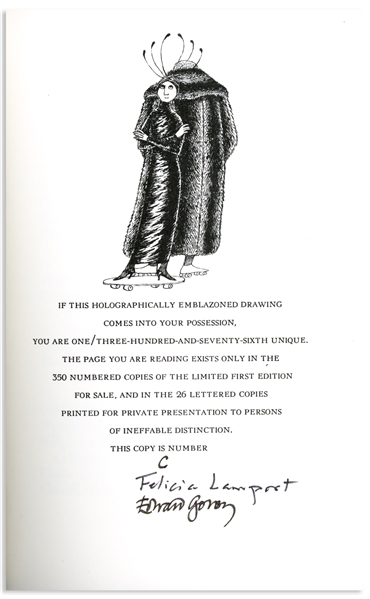 Edward Gorey Signed Limited First Edition of ''Light Metres'' -- One of the ''Lettered'' Limited Editions, Much Rarer Than the Numbered Limited Editions