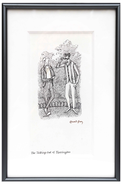 Edward Gorey Illustration for Saki's Short Story, ''The Talking-Out of Tarrington''