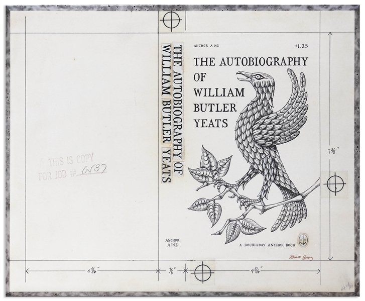 Edward Gorey Original Cover Artwork for ''The Autobiography of William Butler Yeats'', Published 1958
