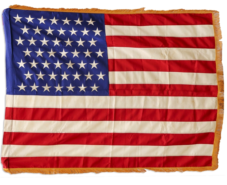Scarce White House Flag With 49-Stars Signifying Alaska's Entry to the Union -- Displayed in the Eisenhower White House