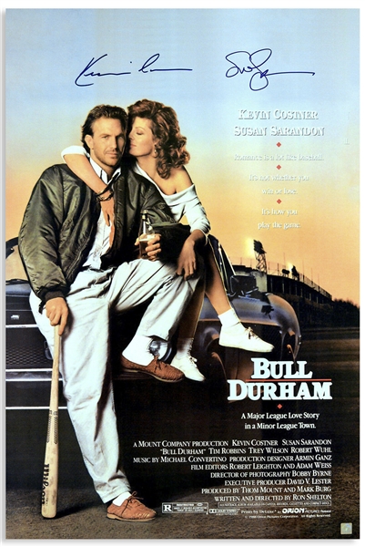 Kevin Costner and Susan Sarandon Signed ''Bull Durham'' Poster