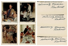 Norman Rockwell Signed Four Freedoms Prints -- Complete Set of Four Prints From 1943 Each Signed by Rockwell, Without Inscription