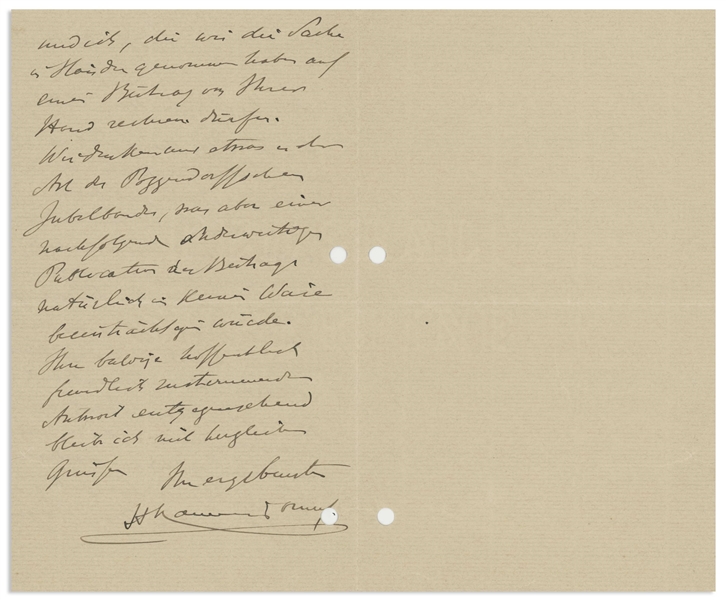 Heike Kamerlingh Onnes Autograph Letter Signed From 1900, Regarding the 25th Anniversary Celebration of Fellow Nobel Laureate Hendrik Lorentz