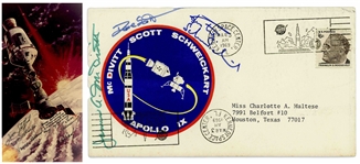 Apollo 9 Crew-Signed Cover & Apollo-Soyuz Crew-Signed 7 x 14 Signed Photo