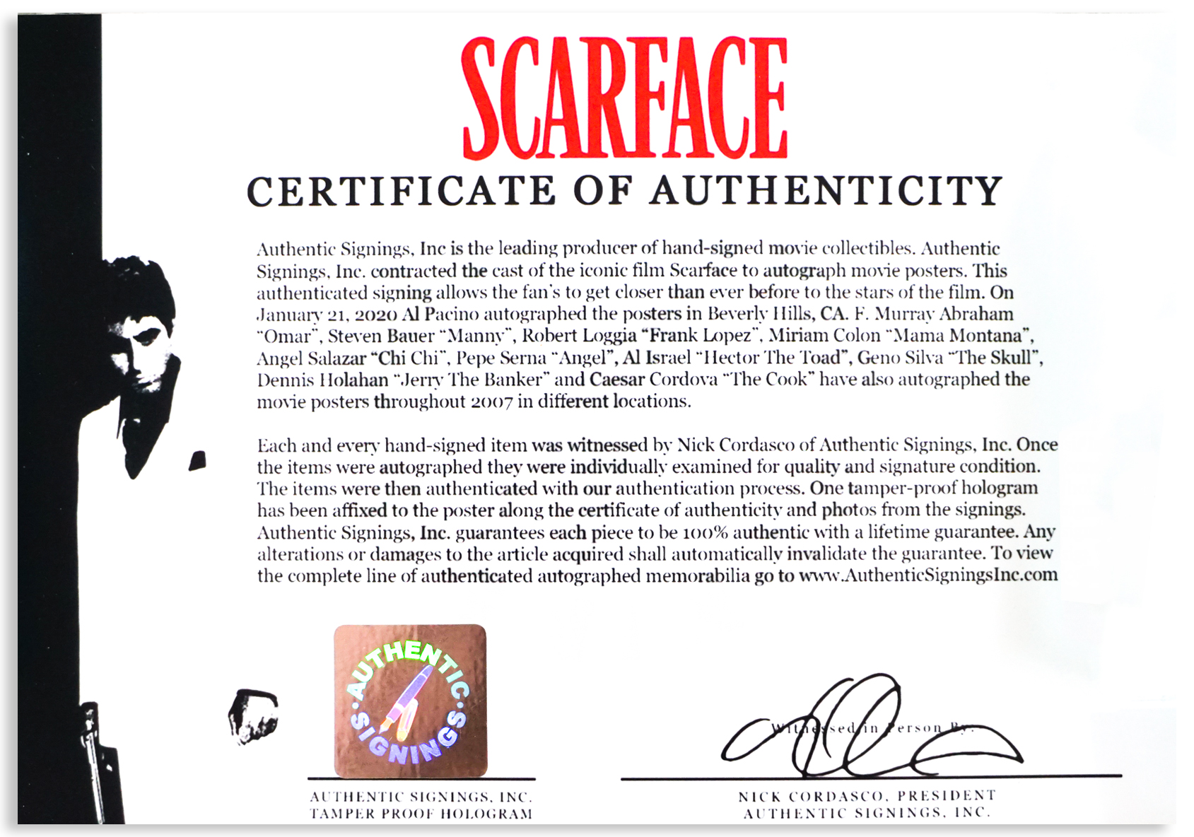 scarface signed poster