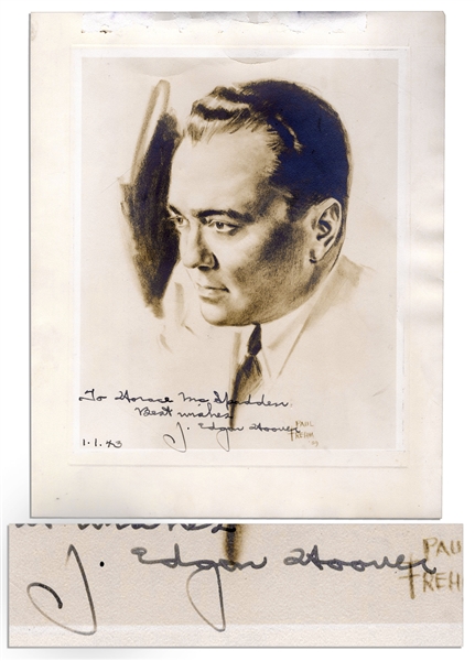 J. Edgar Hoover Signed Portrait Print