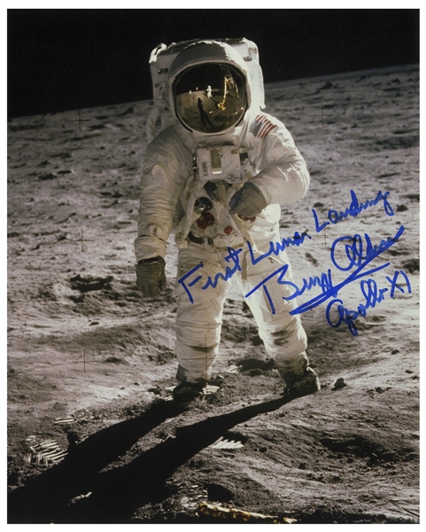Buzz Aldrin 8'' x 10'' Photo Signed ''First Lunar Landing / Buzz Aldrin / Apollo XI'' -- With Steve Zarelli COA