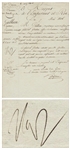 Napoleon Bonaparte Military Document Signed in 1806 as Emperor of France