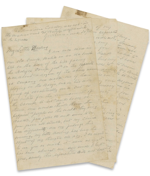 Lot of 17 Civil War Letters by a 3rd Virginia Cavalryman and VMI Graduate -- Recounting the Battles of Rich Mountain and Lee's Mill: ''...As soon as the rascal shot, he again took to his heels...''