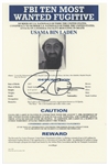 Barack Obama Signed Photo of Osama bin Ladens FBI Most Wanted Poster