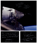Frank Borman and James Lovell Signed 20 x 16 Photo of the Gemini 7 Spacecraft, as Seen by Gemini 6