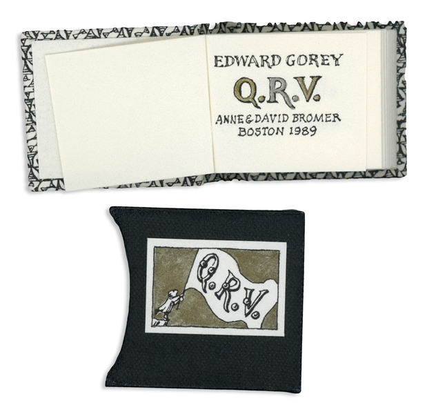 Edward Gorey Signed Limited First Edition of His Miniature Book ''Q.R.V.'' -- One of the Rarer Deluxe Copies Hand-Colored by Gorey