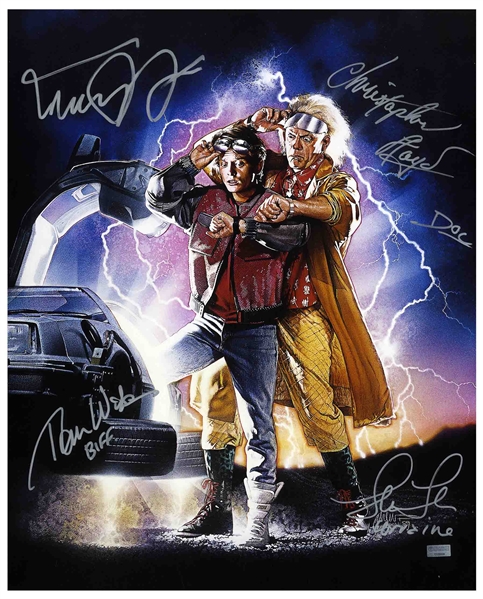''Back to the Future'' Cast-Signed 16'' x 20'' Photo, With Drew Struzan Artwork