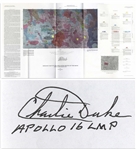 Charlie Duke Signed & Hand-Notated Apollo 16 Lunar Map