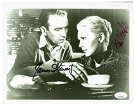 James Stewart and Kim Novak Signed 10 x 8 Photo From the Hitchcock Thriller Vertigo -- With JSA COA