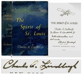 Charles Lindbergh Signed Copy of The Spirit of St. Louis -- Inscribed to WWII General Levin H. Campbell, Jr.