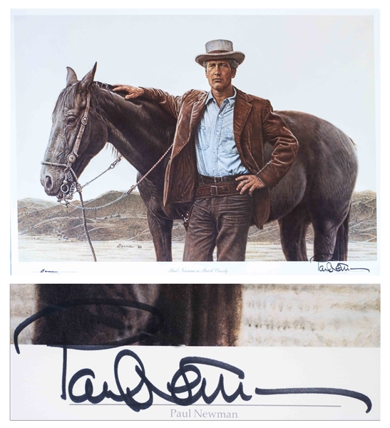 Paul Newman Signed Limited Edition Lithograph of ''Paul Newman as Butch Cassidy''