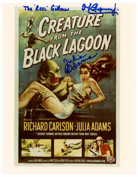 ''Creature From the Black Lagoon'' Cast-Signed 8'' x 10'' Photo of the Poster -- Signed by the ''Creature'' Ben Chapman, and Also by Julie Adams