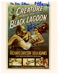 Creature From the Black Lagoon Cast-Signed 8 x 10 Photo of the Poster -- Signed by the Creature Ben Chapman, and Also by Julie Adams