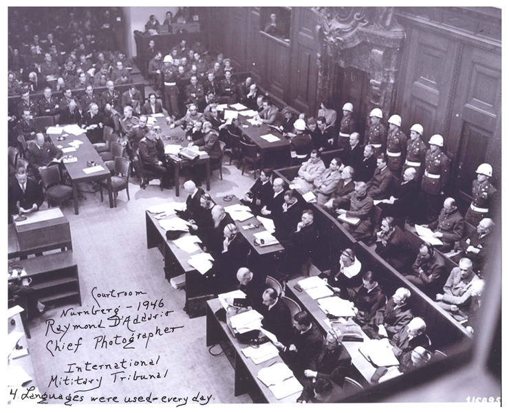 Raymond D'Addario Signed Photo of the Nuremberg Trials -- D'Addario Was Chief Photographer for the Trials -- With PSA/DNA COA