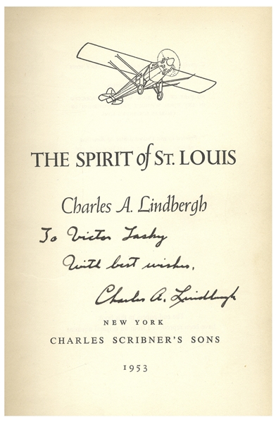 Charles Lindbergh Signed Copy of ''The Spirit of St. Louis''