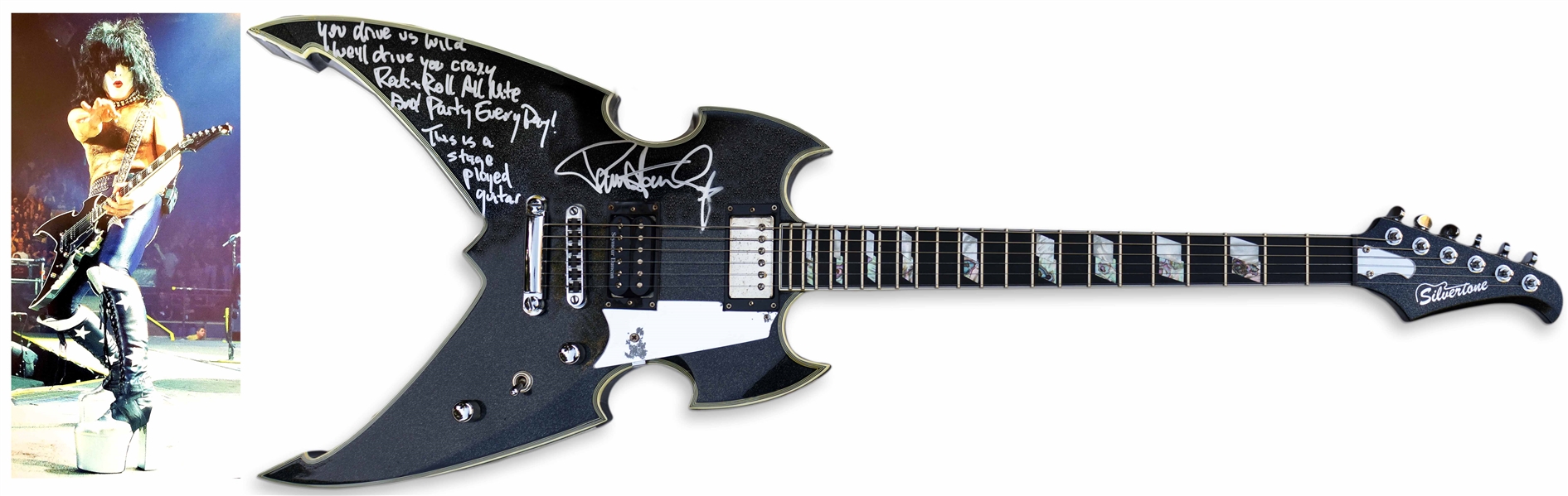 Paul Stanley Signed Guitar Stage-Played With KISS -- ''You Drive Us Wild / We'll Drive You Crazy...Paul Stanley''