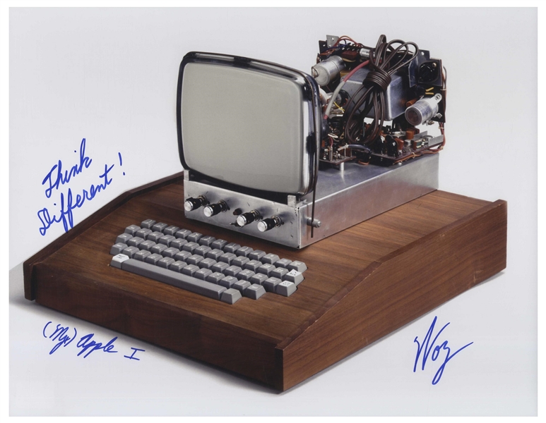 Steve Wozniak Signed 14'' x 11'' Photo of His Apple 1 Computer, Writing ''Think Different!''