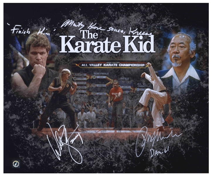 Fantastic Cast-Signed Photo of ''Karate Kid'' -- Measuring 20'' x 16''