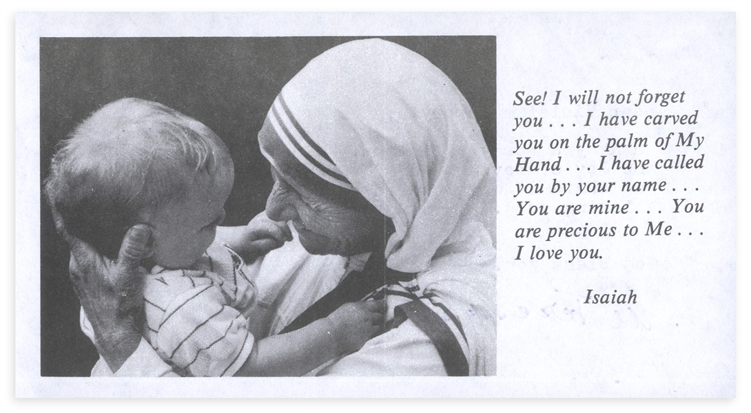 Mother Teresa Letter Signed -- ''...Keep the Joy of loving God ever burning in your heart...''
