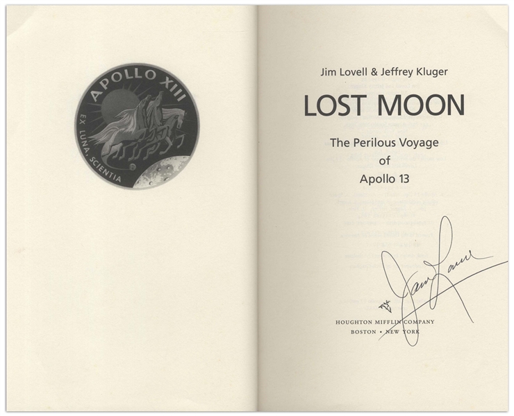 James Lovell Signed Copy of His Apollo 13 Memoir ''Lost Moon''